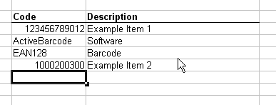 Etiquetas de código de barras con datos importados