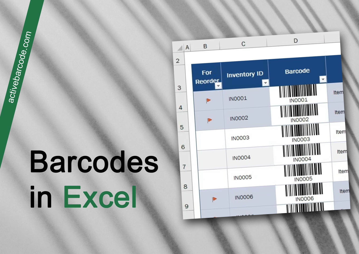 ActiveBarcode: Cómo insertar códigos de barras de celdas seleccionadas