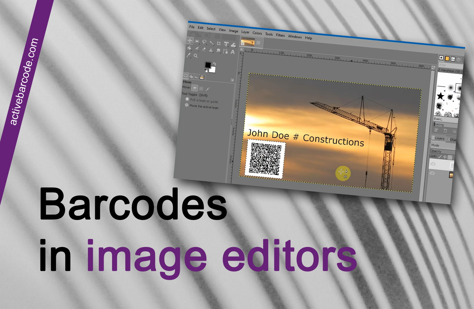 ActiveBarcode: Cómo añadir un código QR vCard en una imagen.